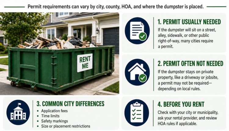 Dumpster permit requirements by city